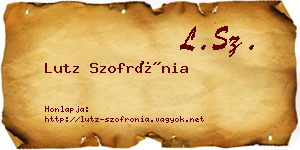 Lutz Szofrónia névjegykártya